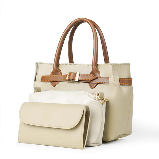 Buckle 3-in-1  Handbag Set – Beige