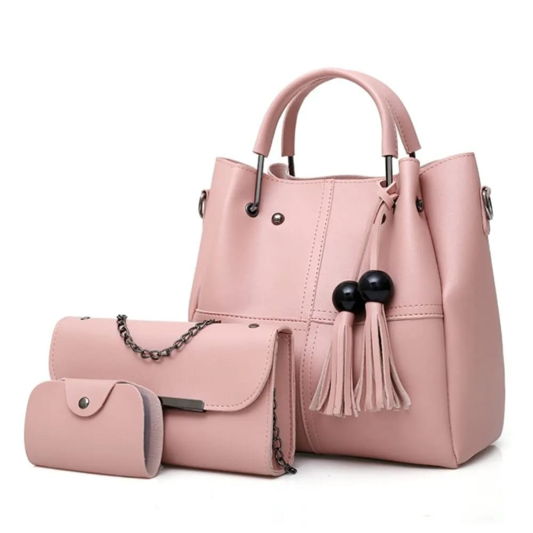 Classic 3 PC's Pink handbag