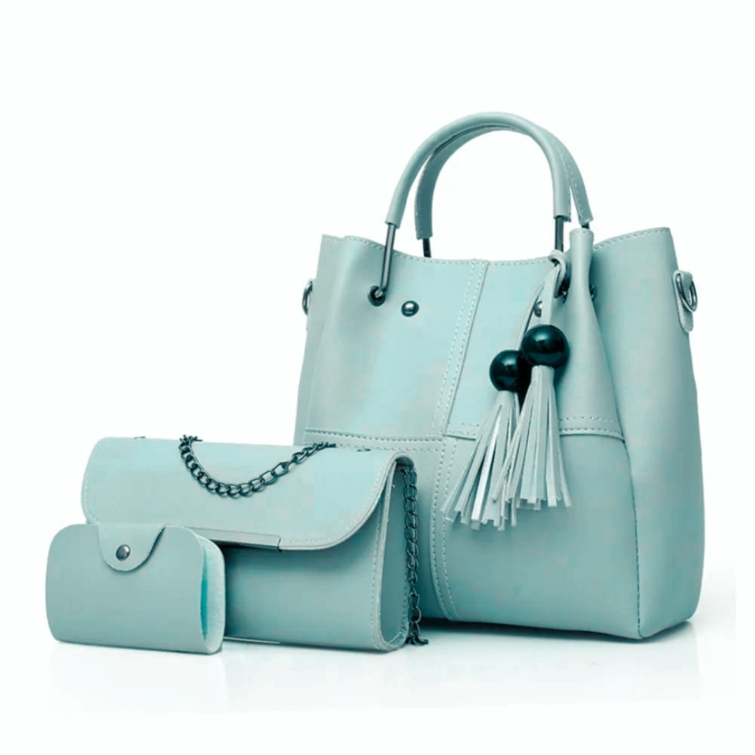 Classic 3 PC's Aqua green handbag