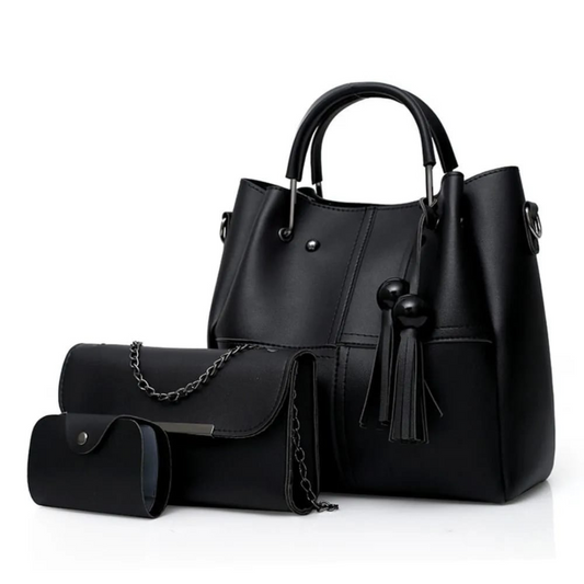 Classic 3 PC's Black handbag