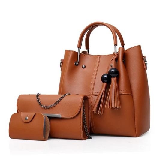 Classic 3 PC's Brown handbag