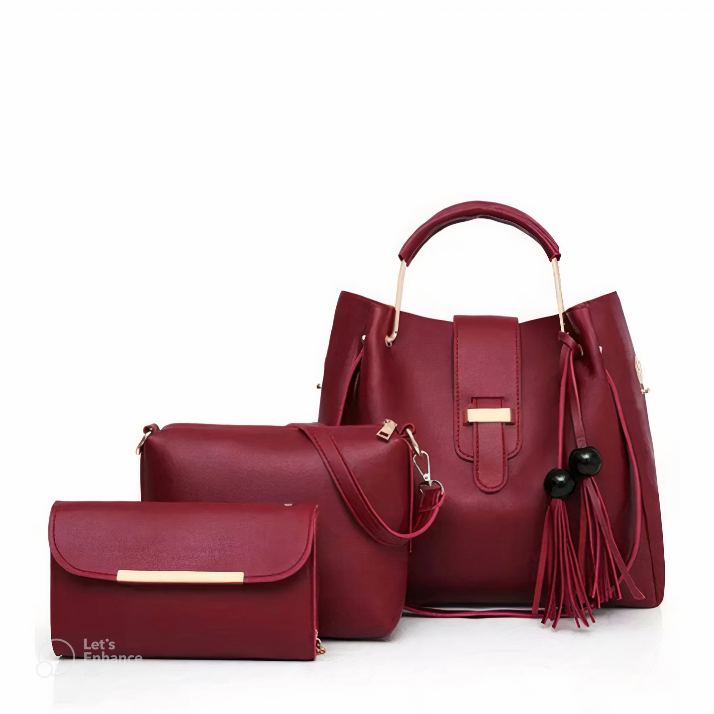 Alexa 3 PC's Maroon Handbag