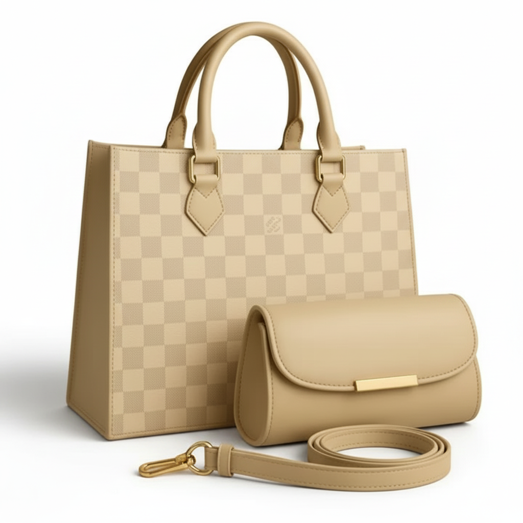 Marvella 2-Pcs Handbag Set - Beige