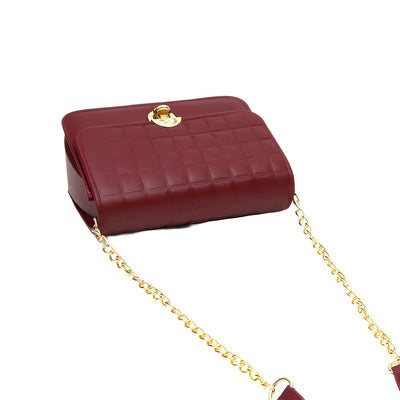 MANDY BUBBLE FLAP BOX (MAROON)