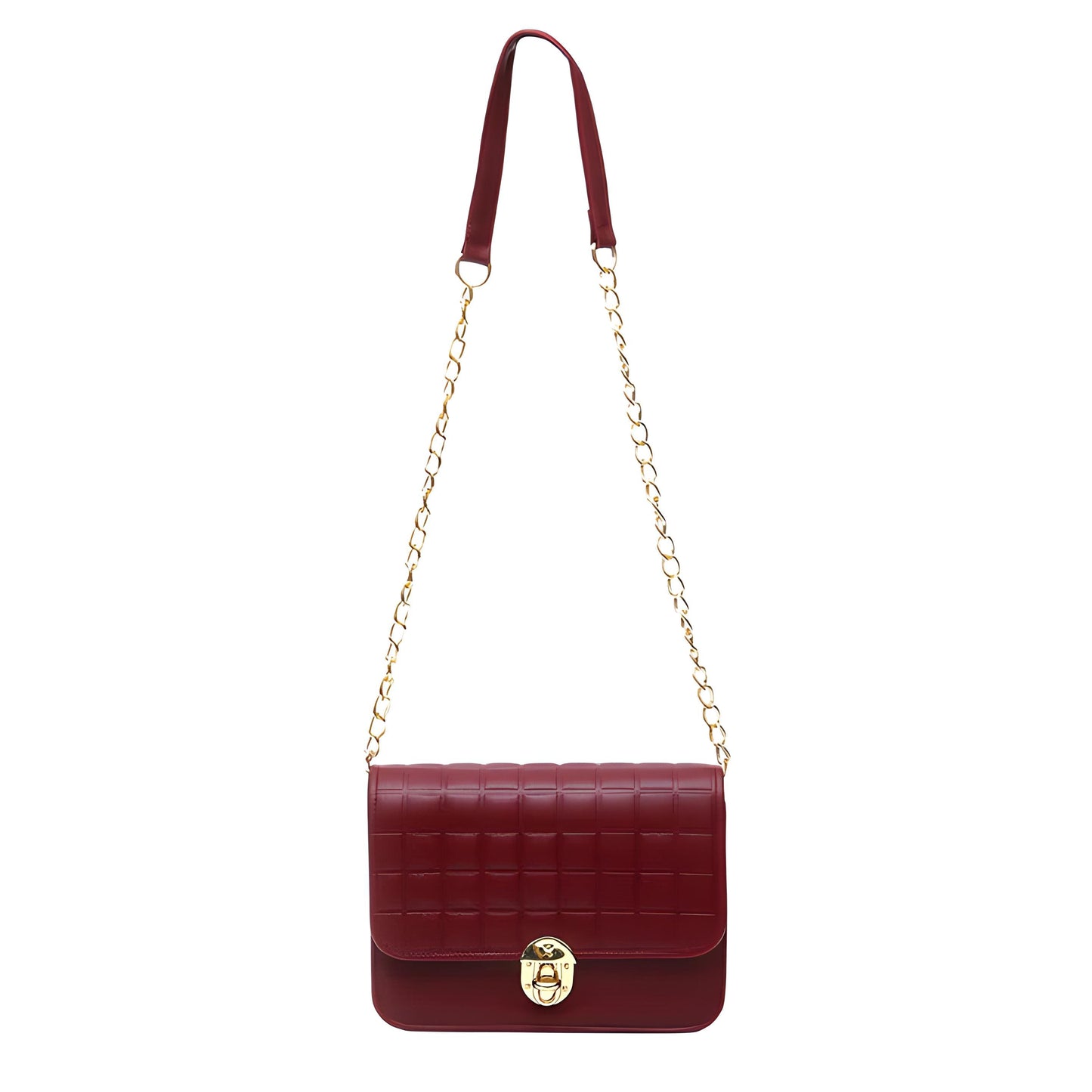 MANDY BUBBLE FLAP BOX (MAROON)