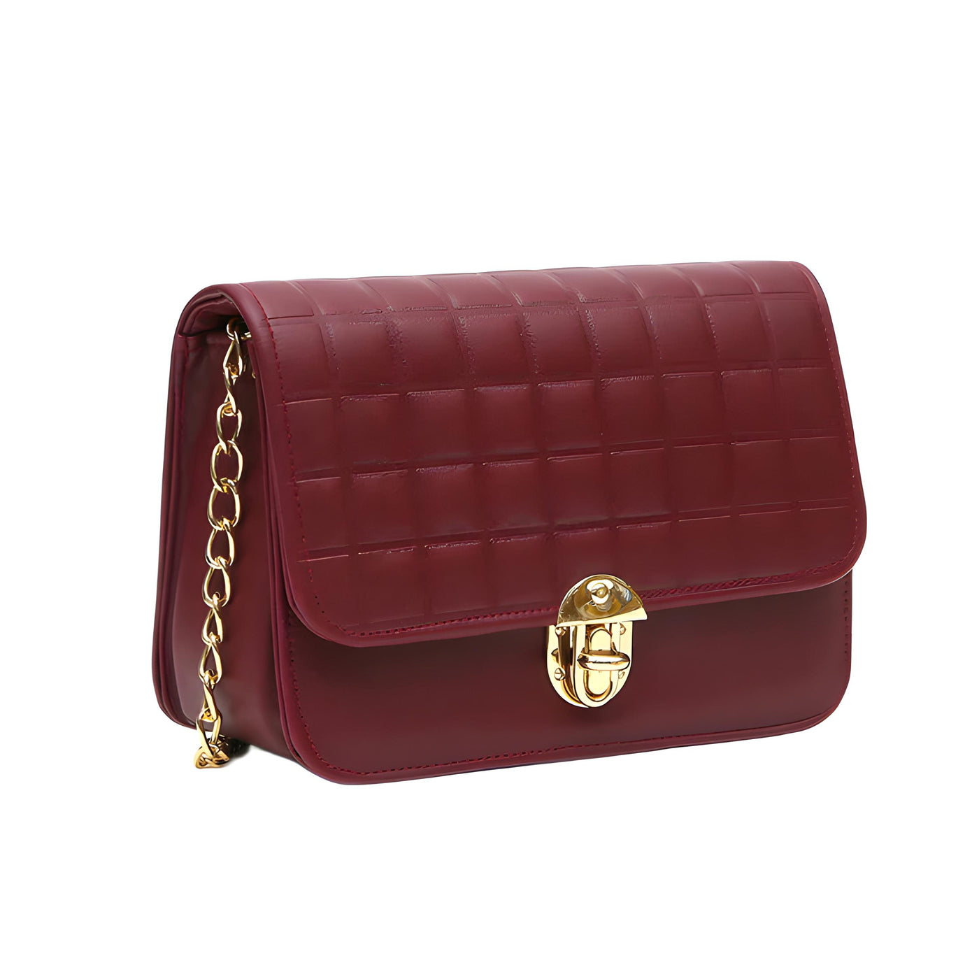 MANDY BUBBLE FLAP BOX (MAROON)