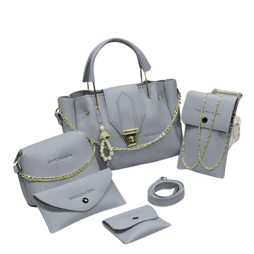 Majestic 5 Piece Handbag Set-Gray